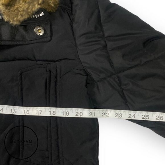 Stile Benetton Men's Quilted Detachable Hood Neckwarmer Parka Jacket 46 Black - Picture 4 of 9